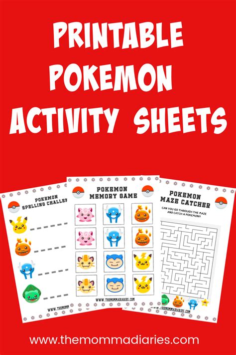 Printable Pokemon Educational Worksheets Printable World Holiday