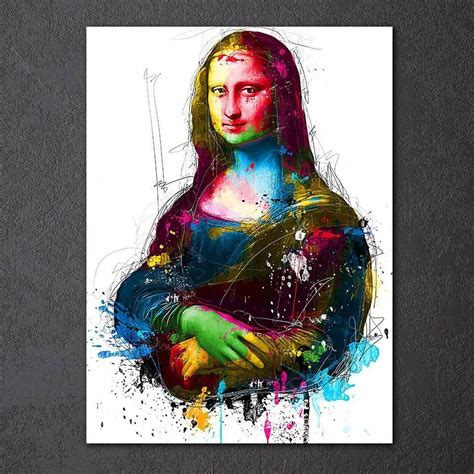 Colorful Modern Abstract Mona Lisa Canvas Wall Art Colorful Paintings