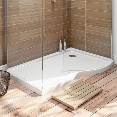 Orchard White Right Handed P Shaped Walk In Shower Enclosure Tray