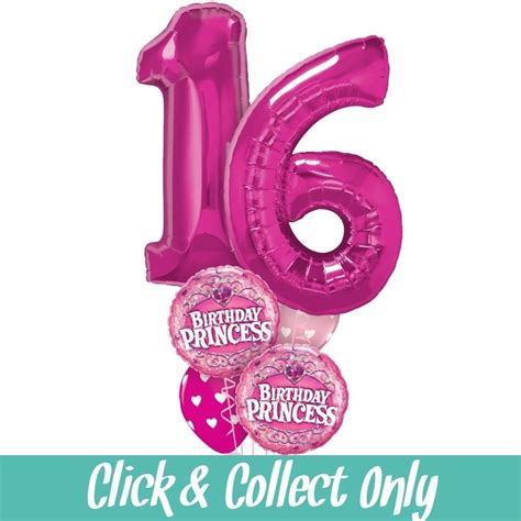 Sweet 16 Birthday Princess Large Inflated 5 Balloon Bouquet Buy Online