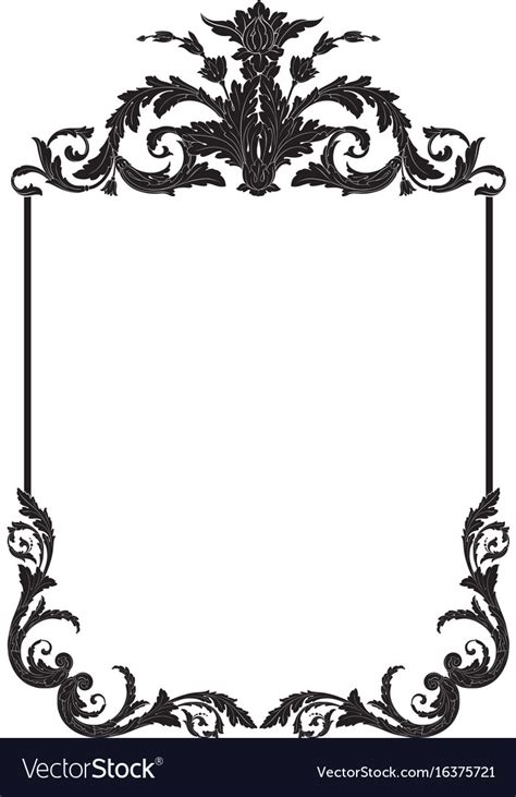 Vintage Baroque Frame Scroll Ornament Royalty Free Vector