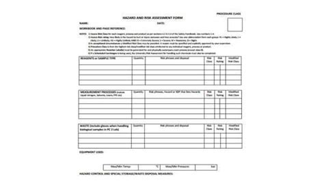 Free Sample Hazard Assessment Forms In Pdf Ms Word