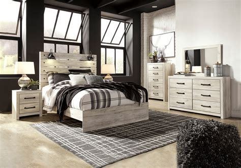 Cambeck whitewash queen panel headboard. Cambeck Whitewash Queen Panel Bedroom Set | Louisville ...