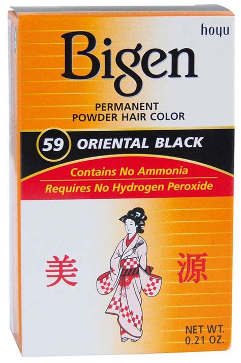 Bigen permanent powder hair color is designed to elegantly color all gray or partially gray hair, enrich your natural hair color without lift. BIGEN PERMANENT POWDER HAIR COLOR ORIENTAL BLACK-59 ...