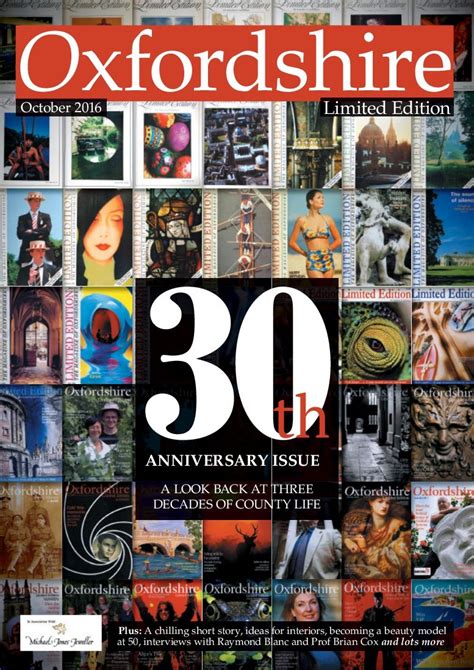 The Cover Of The Magazine Oxford Shire 30th Anniversary Issue