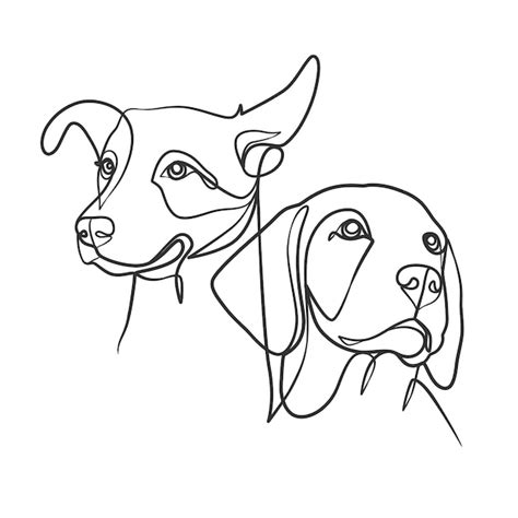 Premium Vector Continuous Line Drawing Style Of Dog Head Dog Head One