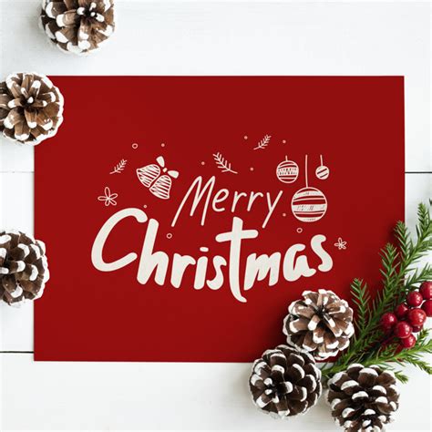 Easily place your artwork on smart. Merry christmas greeting card mockup PSD file | Free Download