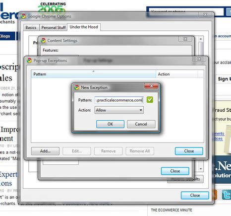 And click the security tab. Managing Pop-Ups in Internet Explorer, Firefox and Chrome ...