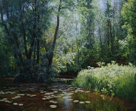 Backwater Oil Painting By Evgeny Burmakin Artfinder