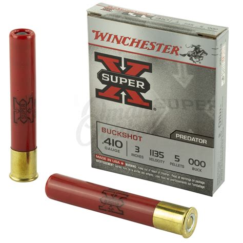 Winchester Super X Ammo 410 Bore 3 Inch 000 Buckshot 5 Round Box