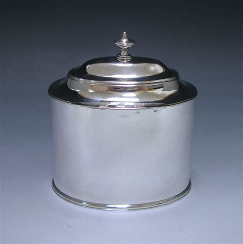 Hallmarked Silver Tea Caddy In 1790s Style 1928 Richard Comyns Bada