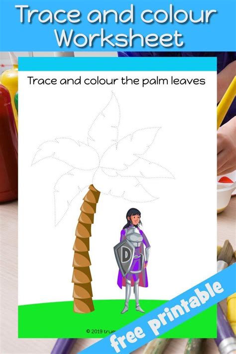 Trace And Color A Palm Tree For The Deborah Bible Story Free Bible