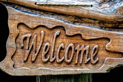 Wood Carved Welcome Signs