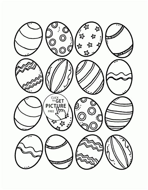 Many Easter Eggs Coloring Page For Kids Easter Coloring Page