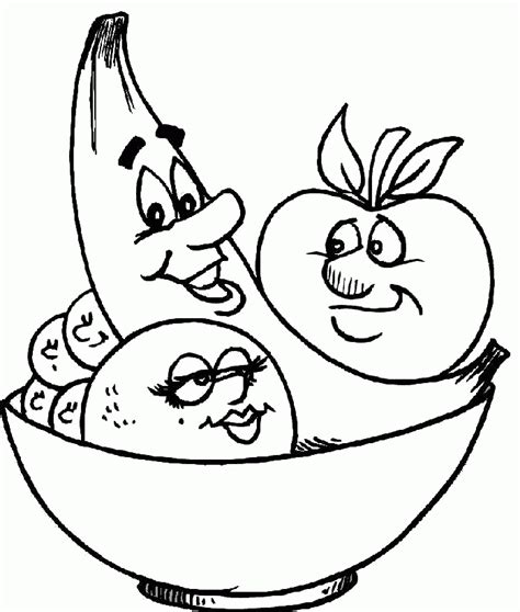 coloring pages  fruits  vegetables coloring home