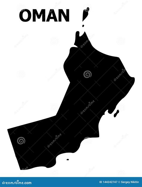 Vector Flat Map Of Oman With Caption Stock Vector Illustration Of