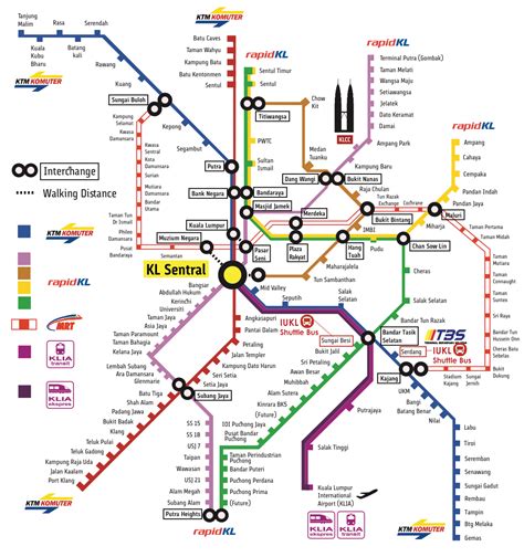 Kuala Lumpur Public Transport Train Map 2019