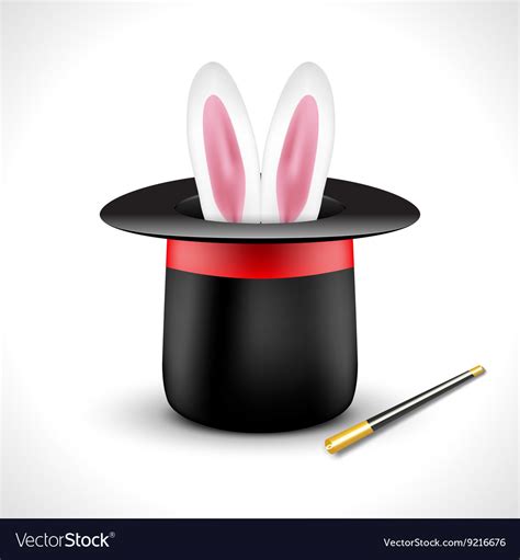 Magic Hat With Bunny Rabbit Ears Show Royalty Free Vector