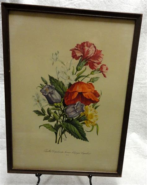 Framed 1939 Botanical Print Garden Flower Bouquet Botanical Prints
