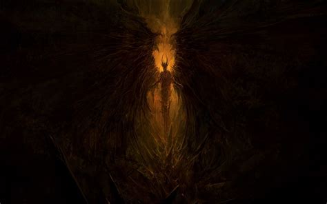 Wallpaper Demon Wings Satan Lucifer Hell Artwork Wallpaperforu