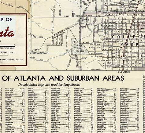 Old Map Of Atlanta Georgia 1956 Vintage Map Wall Map Print Vintage