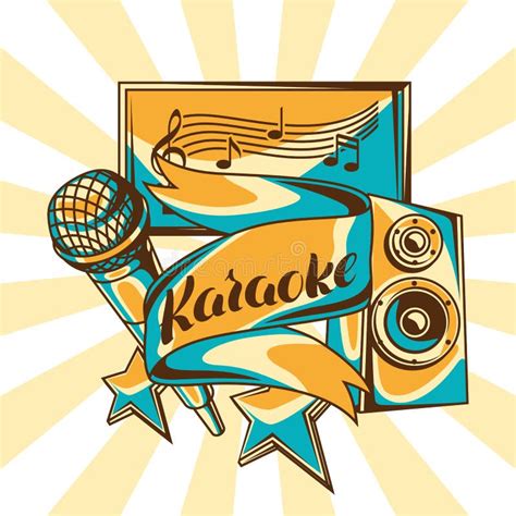 Karaoke Party Card Music Event Background Stock Vector Illustration