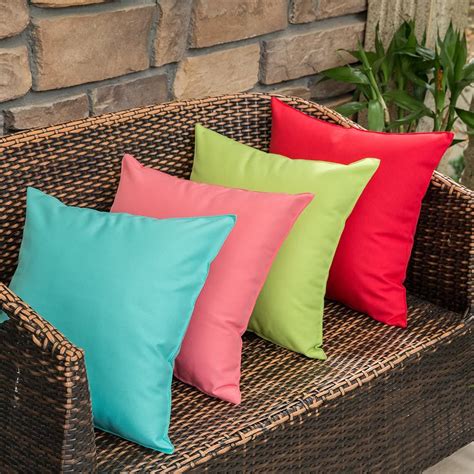 4 Pack Outdoor Waterproof Pillow Cover Square 18x18 Inch Light Green