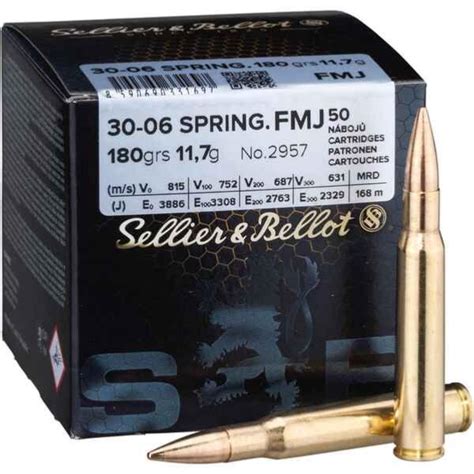 Sellier And Bellot Munition Cat C 30 06 Fmj 180 Gr 776797 X50