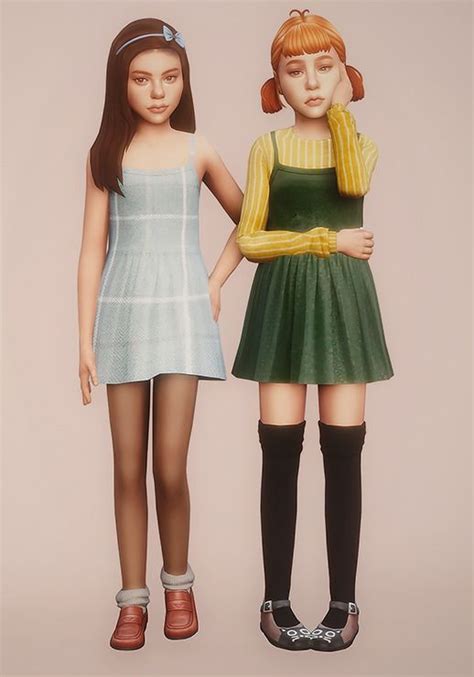 Flared Dress For Kids Recolors By Ghostbouquet The Sims 4 Sims 4 Cc