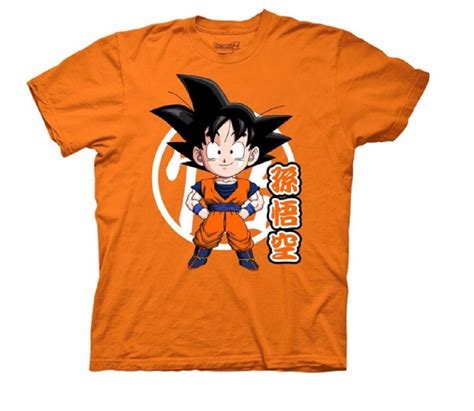 Polo songoku dragon ball brod couleur orange, qualit exceptionnelles modle original slection haute qualit. Dragon Ball Z Goku Chibi With Kanji Dragonball Licensed Adult Graphic Tee Shirt | eBay