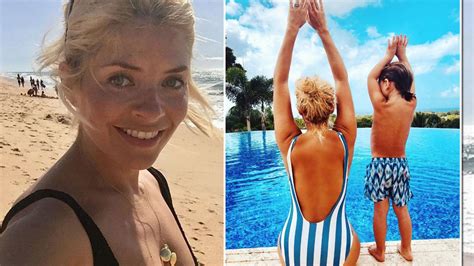 Holly Willoughby Flaunts Peachy Bum In Revealing Cut Out Swimsuit