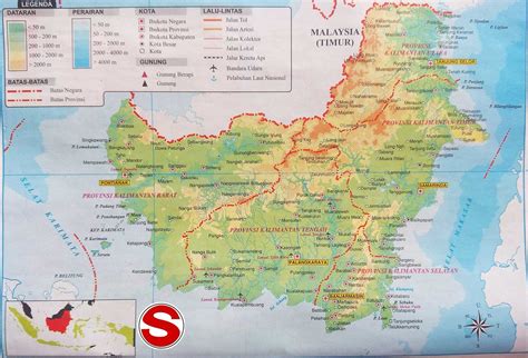 Peta Pulau Kalimantan Lengkap