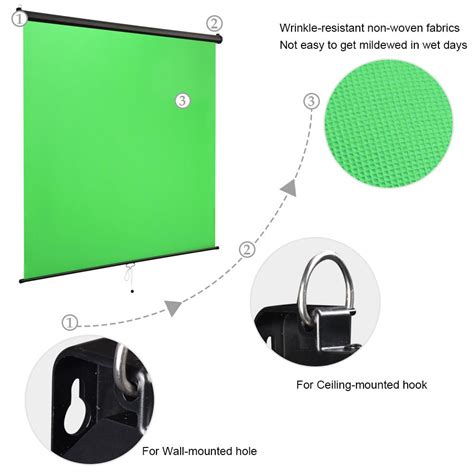 Retractable Green Screen Backdrop Chromakey Panel 7x6ft The Display