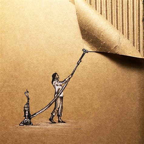 Salvaged Cardboard Art — Inktober 2021 Jordan Fretz Design Blog