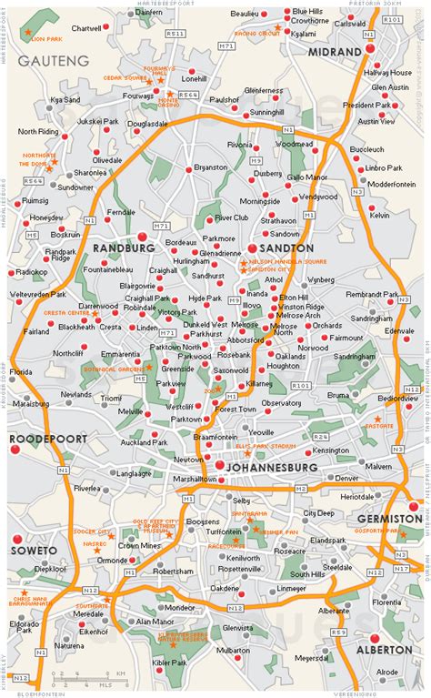 Johannesburgeast Rand Subway Map