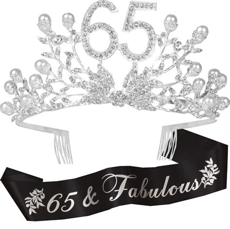 Buy Th Birthday Sash And Tiara For Women Fabulous Glitter Sash Botanic Rhinestone Silver