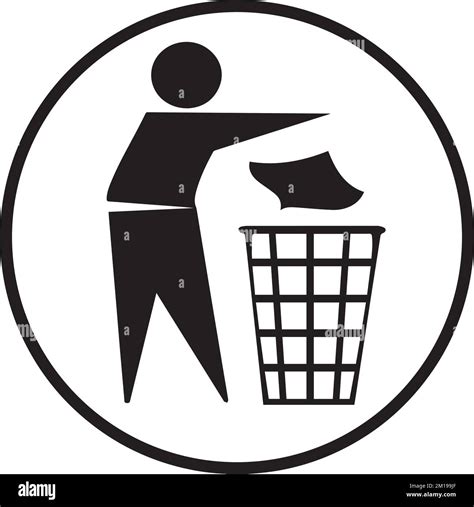 Litter Sign Symbol Rubbish Bins Waste Paper Baskets Recycling Symbol