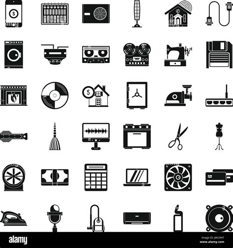Home Appliance Icons Set Simple Style Stock Vector Image And Art Alamy