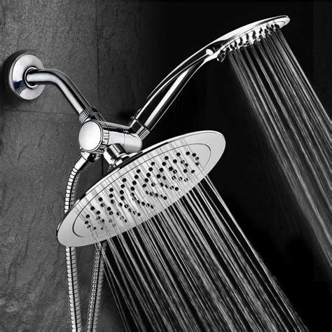 5 Spray 8 In Dual Shower Head And Handheld Shower Head With Waterfall
