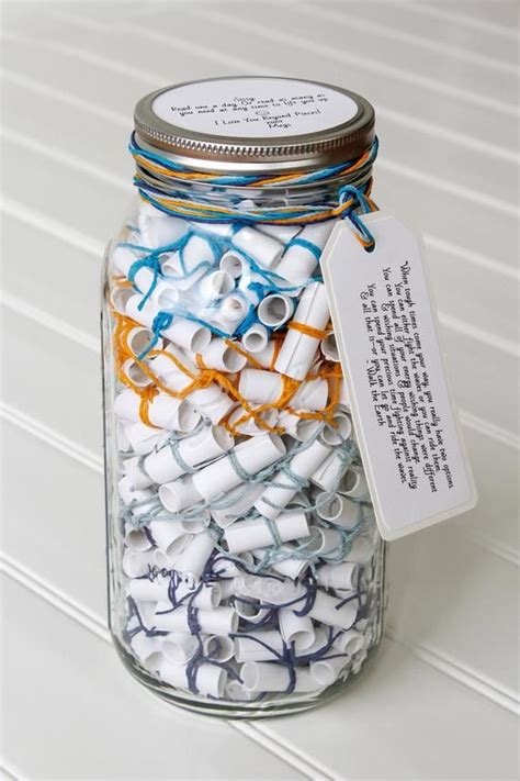 365 Message Filled 64 Oz Mason Jar Personalized Multi Colored Fun Wish