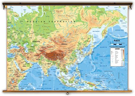 Asia Physical Classroom Map From Academia Maps Wall Maps Map Asia Map