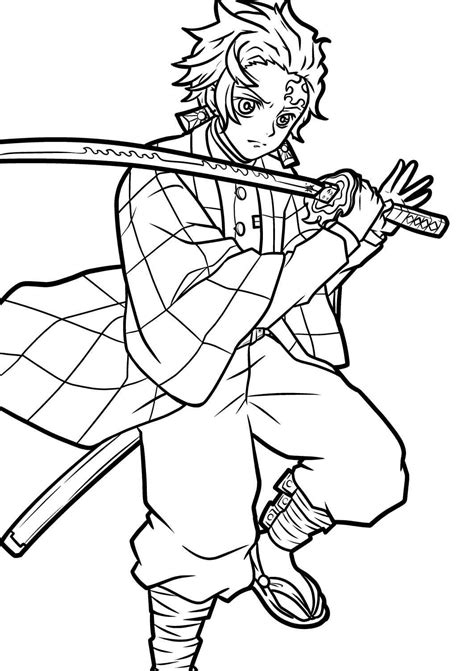 Tanjiro Coloring Pages Coloring Pages For Kids And Adults
