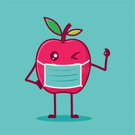 Cute Apple Fruit Character Mascot With Confused Gesture Isolated
