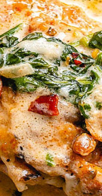 Garlic Butter Chicken With Spinach And Bacon With Images Cooked