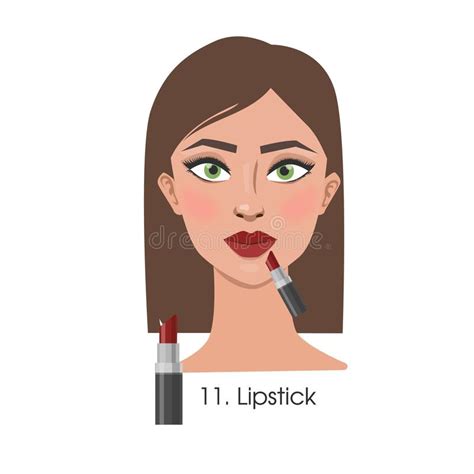 Woman Applying Red Lipstick Stock Illustrations 263 Woman Applying