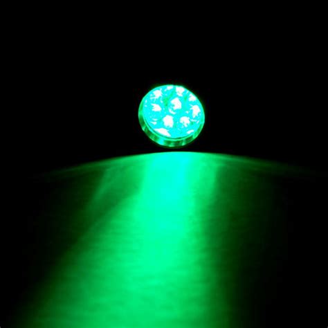 Hqrp Pocket Powerful Green Light Flashlight With 9 Leds For Night