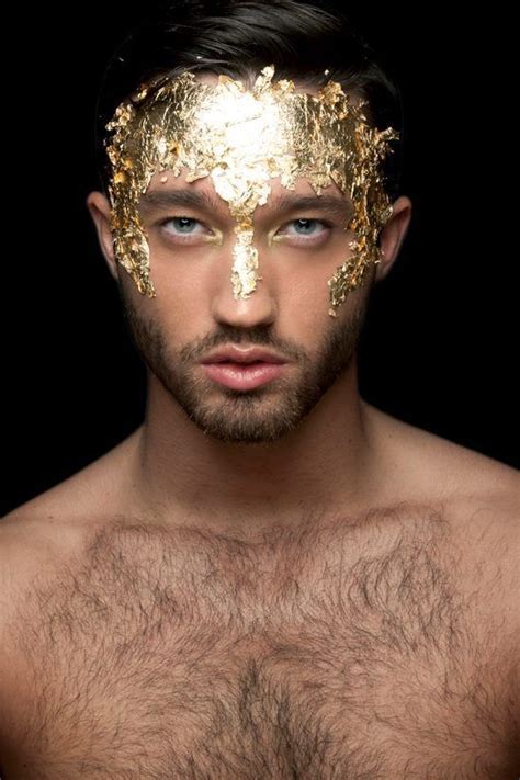 Pin By Bear082191 Bear082191 On Out Gold Face Paint Male Makeup