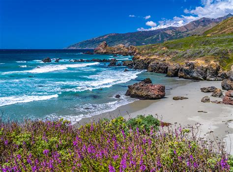 Fondos de Pantalla EE UU Costa Océano Montañas Piedras Big Sur California Naturaleza descargar