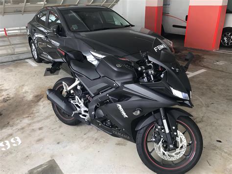 The motorcycle can be availed in the markets in three colour options namely thunder grey, racing blue, and dark knight (matte black). R15 V3 Matte Black ( Price Lowered ) , Motorbikes ...