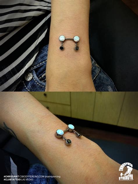 Microdermal Anchors By Chris Saint Connected With A Custom One Of A Kind Jewelry From